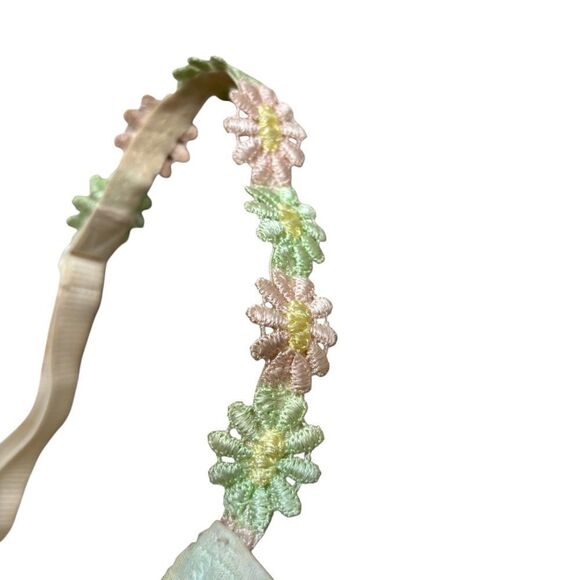 Mary Jo Avero Brand Pastel Watercolor Bra with Floral Straps Size 34D - Picture 7 of 13